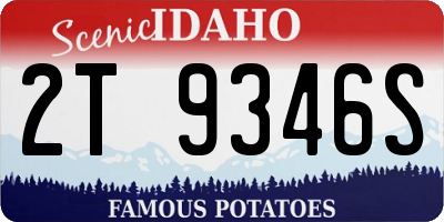 ID license plate 2T9346S