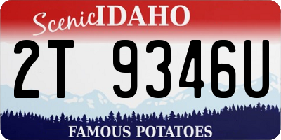 ID license plate 2T9346U