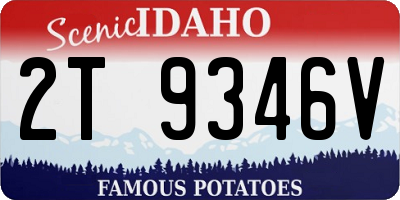 ID license plate 2T9346V