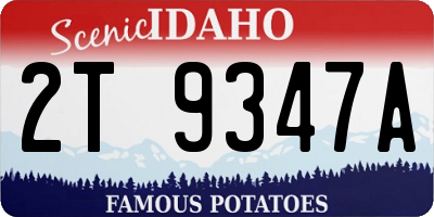 ID license plate 2T9347A