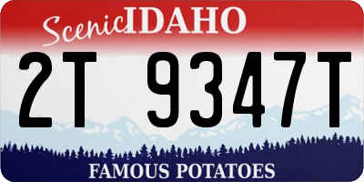 ID license plate 2T9347T