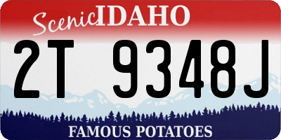 ID license plate 2T9348J