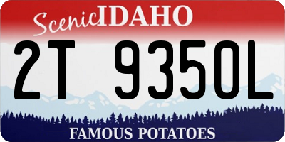 ID license plate 2T9350L