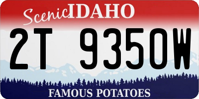 ID license plate 2T9350W