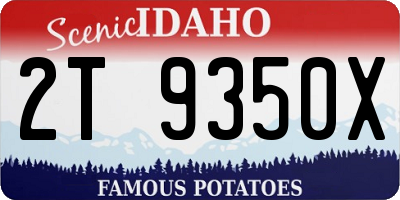 ID license plate 2T9350X