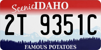 ID license plate 2T9351C