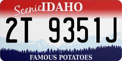 ID license plate 2T9351J