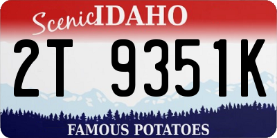 ID license plate 2T9351K