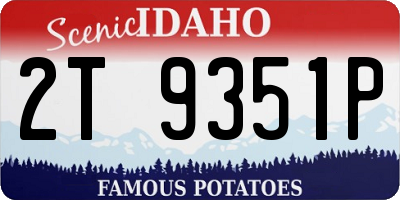 ID license plate 2T9351P