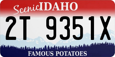 ID license plate 2T9351X