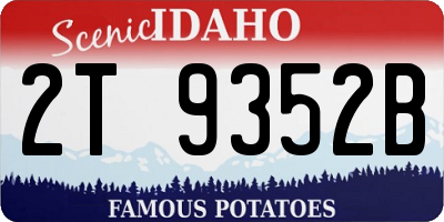 ID license plate 2T9352B