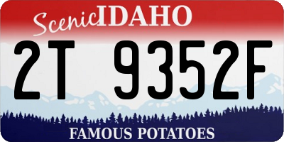 ID license plate 2T9352F