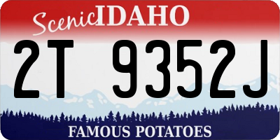 ID license plate 2T9352J