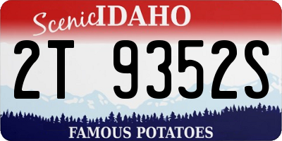 ID license plate 2T9352S