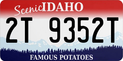 ID license plate 2T9352T