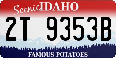 ID license plate 2T9353B