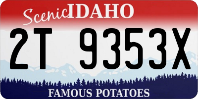 ID license plate 2T9353X