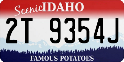 ID license plate 2T9354J