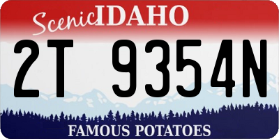 ID license plate 2T9354N