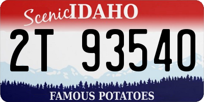 ID license plate 2T9354O