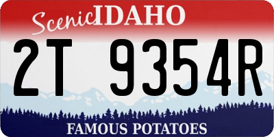 ID license plate 2T9354R