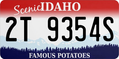 ID license plate 2T9354S