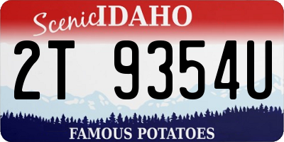ID license plate 2T9354U