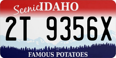 ID license plate 2T9356X