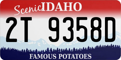 ID license plate 2T9358D