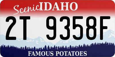 ID license plate 2T9358F