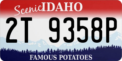 ID license plate 2T9358P