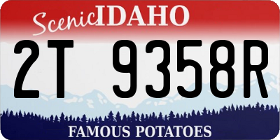 ID license plate 2T9358R