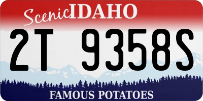 ID license plate 2T9358S