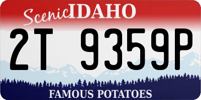 ID license plate 2T9359P
