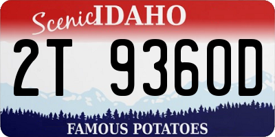ID license plate 2T9360D