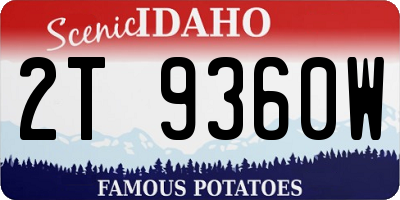 ID license plate 2T9360W