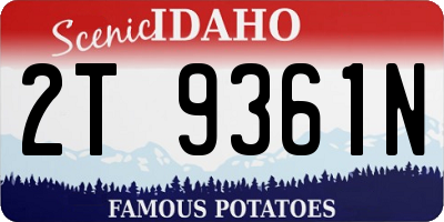 ID license plate 2T9361N