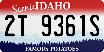 ID license plate 2T9361S