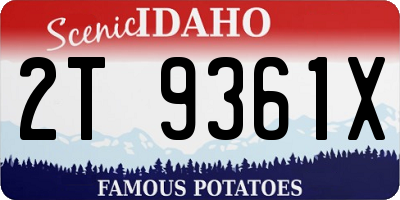 ID license plate 2T9361X