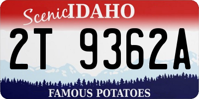 ID license plate 2T9362A