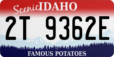 ID license plate 2T9362E