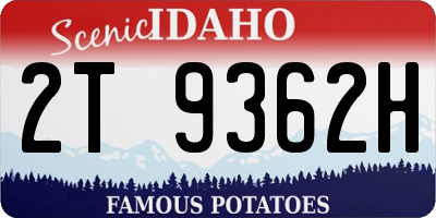 ID license plate 2T9362H