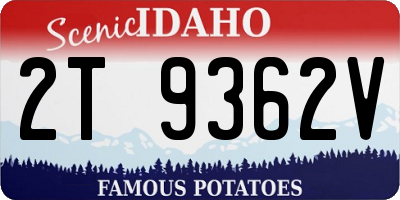 ID license plate 2T9362V