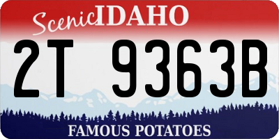 ID license plate 2T9363B