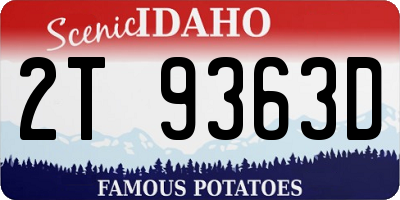 ID license plate 2T9363D