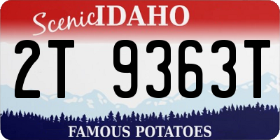 ID license plate 2T9363T