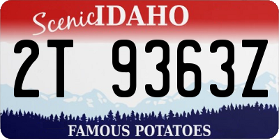 ID license plate 2T9363Z
