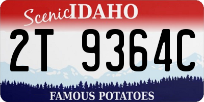 ID license plate 2T9364C