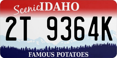 ID license plate 2T9364K