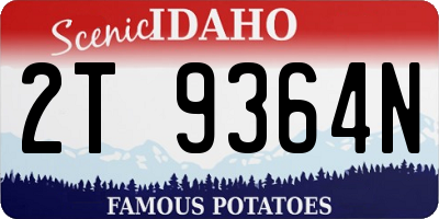 ID license plate 2T9364N
